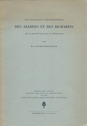 Item #12882 DES ABABDES ET DES BICHARINS, Une Collection Ethnographique Dans Le Museum Voor...