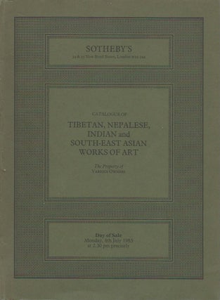 Item #13246 (Auction Catalogue) Sotheby's, July 4, 1983. TIBETAN, NEPALESE, INDIAN AND...