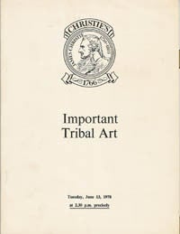 Item #1446 (Auction Catalogue) Christie's, June 13, 1978. IMPORTANT TRIBAL ART
