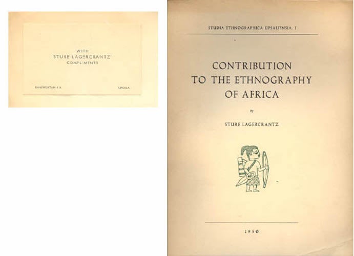 Item #15158 CONTRIBUTION TO THE ETHNOGRAPHY OF AFRICA.; Studia Ethnographica Upsaliensia. I, 1950. Sture Lagercrantz.