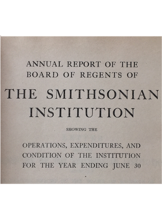 Item #2335 SMITHSONIAN INSTITUTION ANNUAL REPORT. For the year 1954