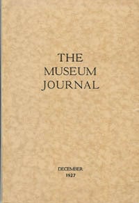 Item #2841 The Museum Journal, December 1927