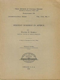 Item #2917 SERPENT WORSHIP IN AFRICA. W. d Hambly