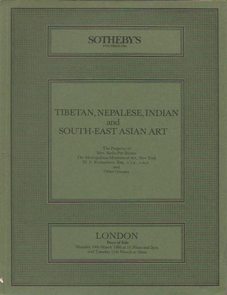Item #4672 (Auction Catalogue) Sotheby's, March 10, 1986. TIBETAN, NEPALESE, INDIAN AND...