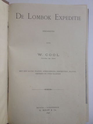 Item #8257 DE LOMBOK EXPEDITIE. W. Cool